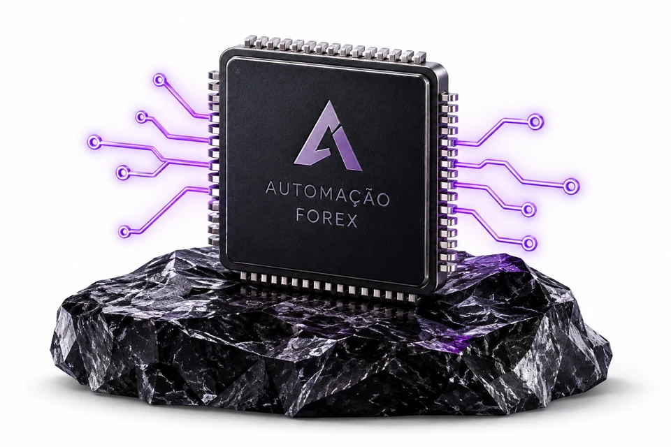 Chip de automação Forex com circuitos roxos